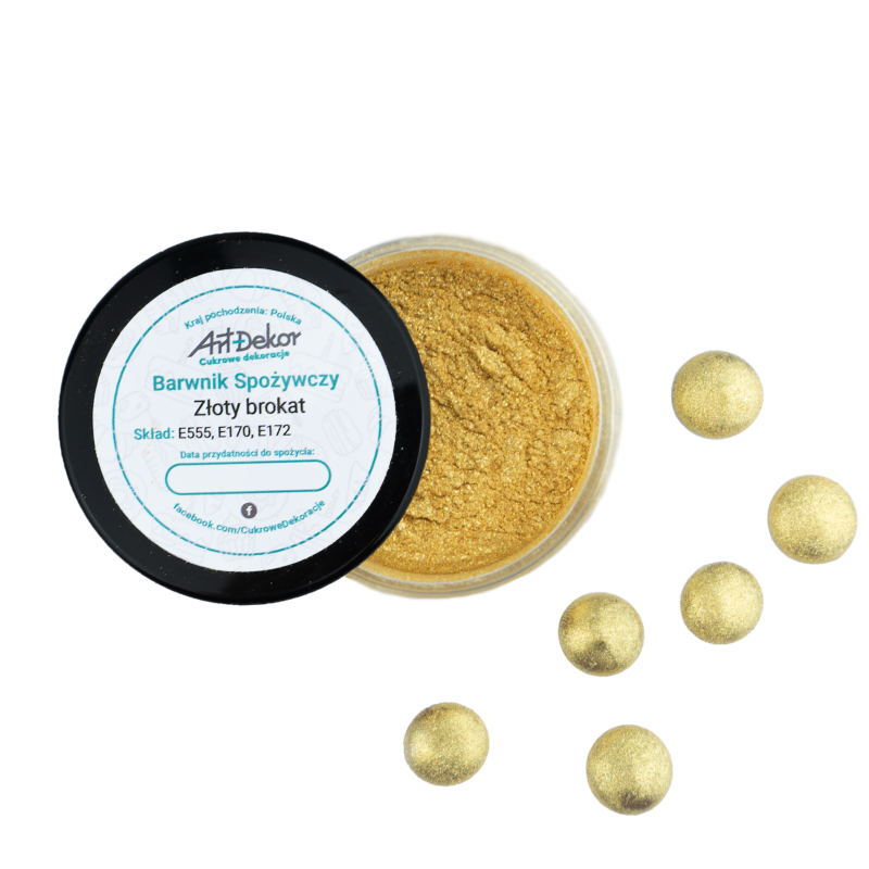 brokatowy barwnik spożywczy w proszku na dekoracji cukrowej