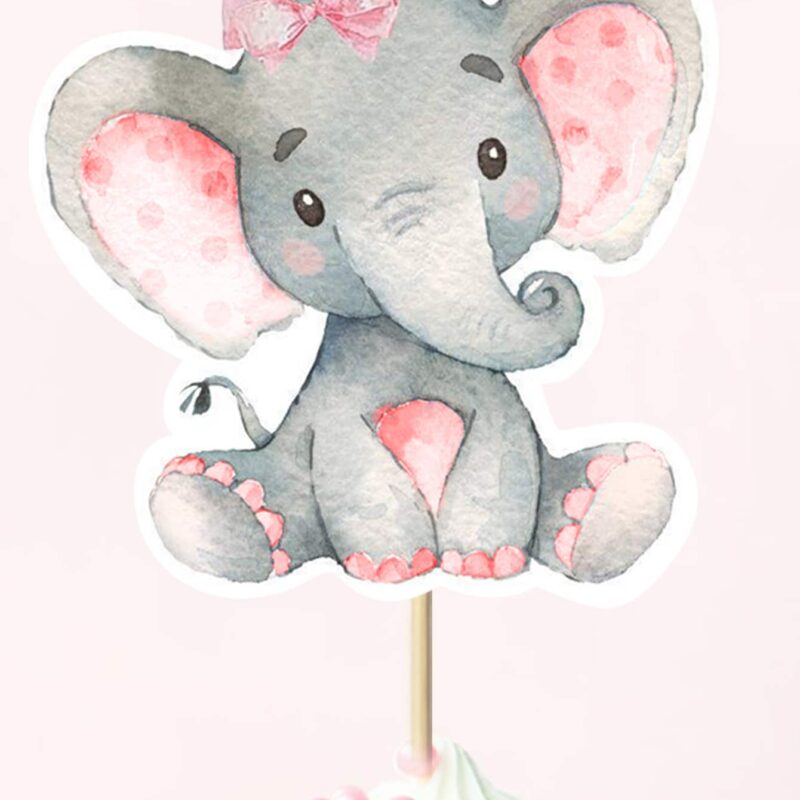 topper różowy baby shower babeczki tort