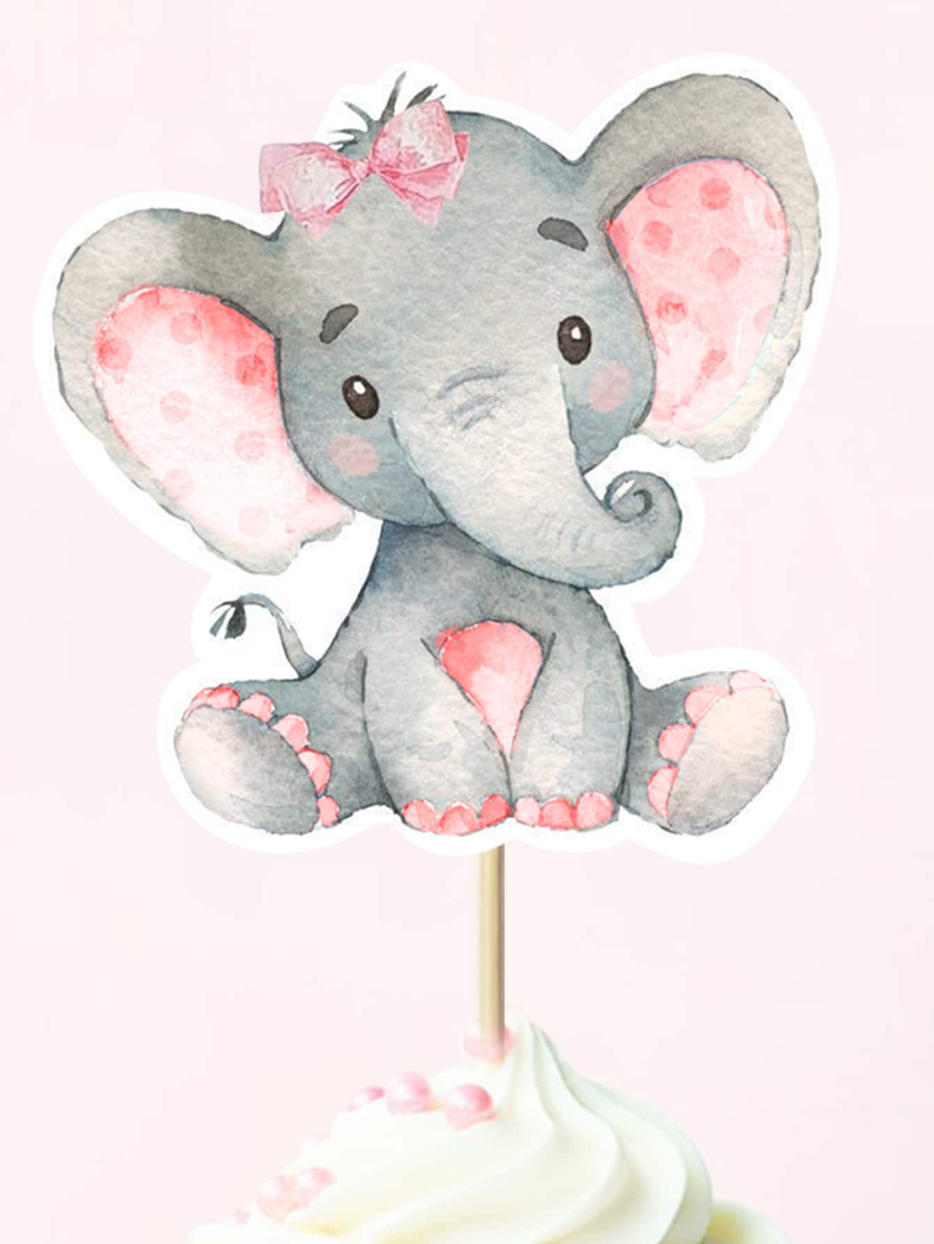 topper różowy baby shower babeczki tort