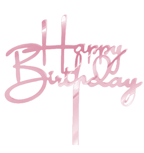 dekoracja na tort różowy topper urodziny