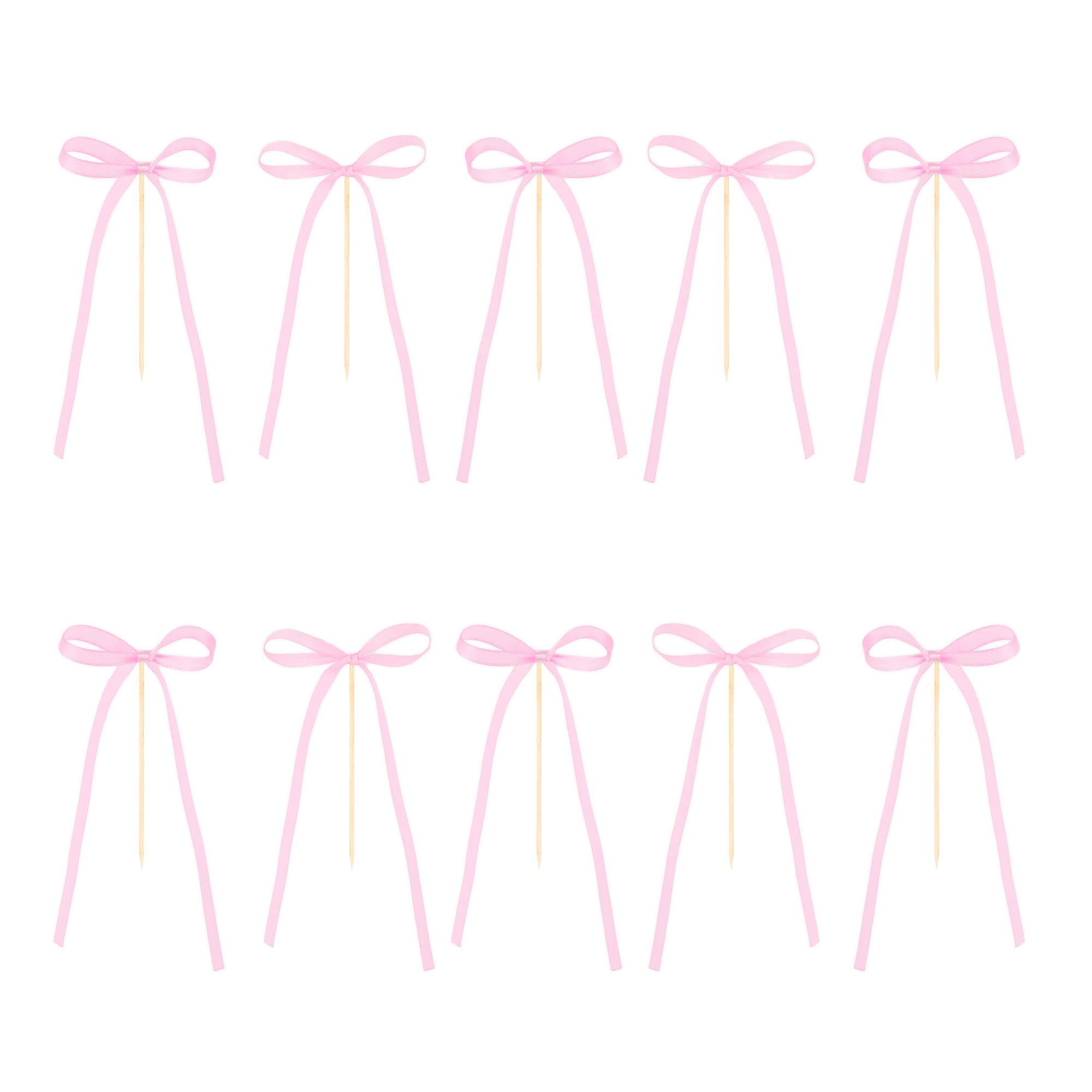 pikery na tort – różowe kokardki