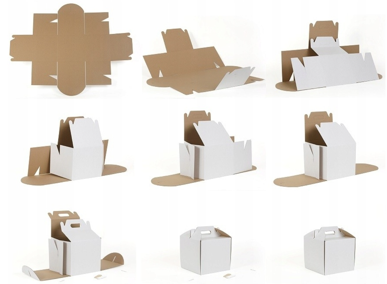 składanie pudełka na tort