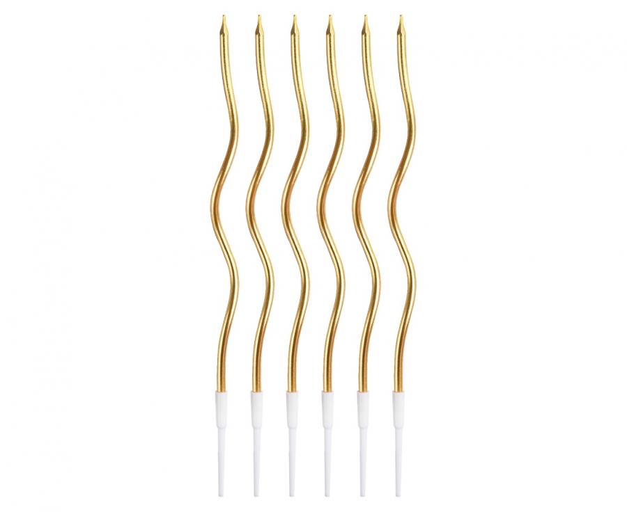 Złote świeczki świderki na tort