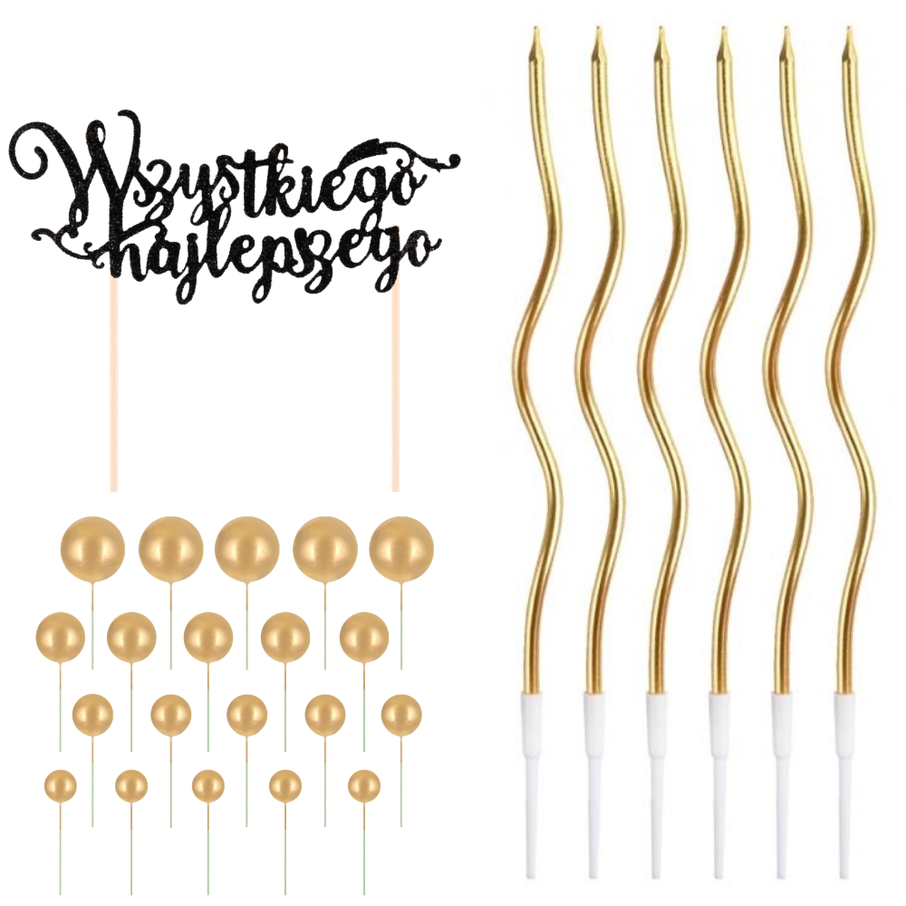 ozdoby na tort świeczki toppery