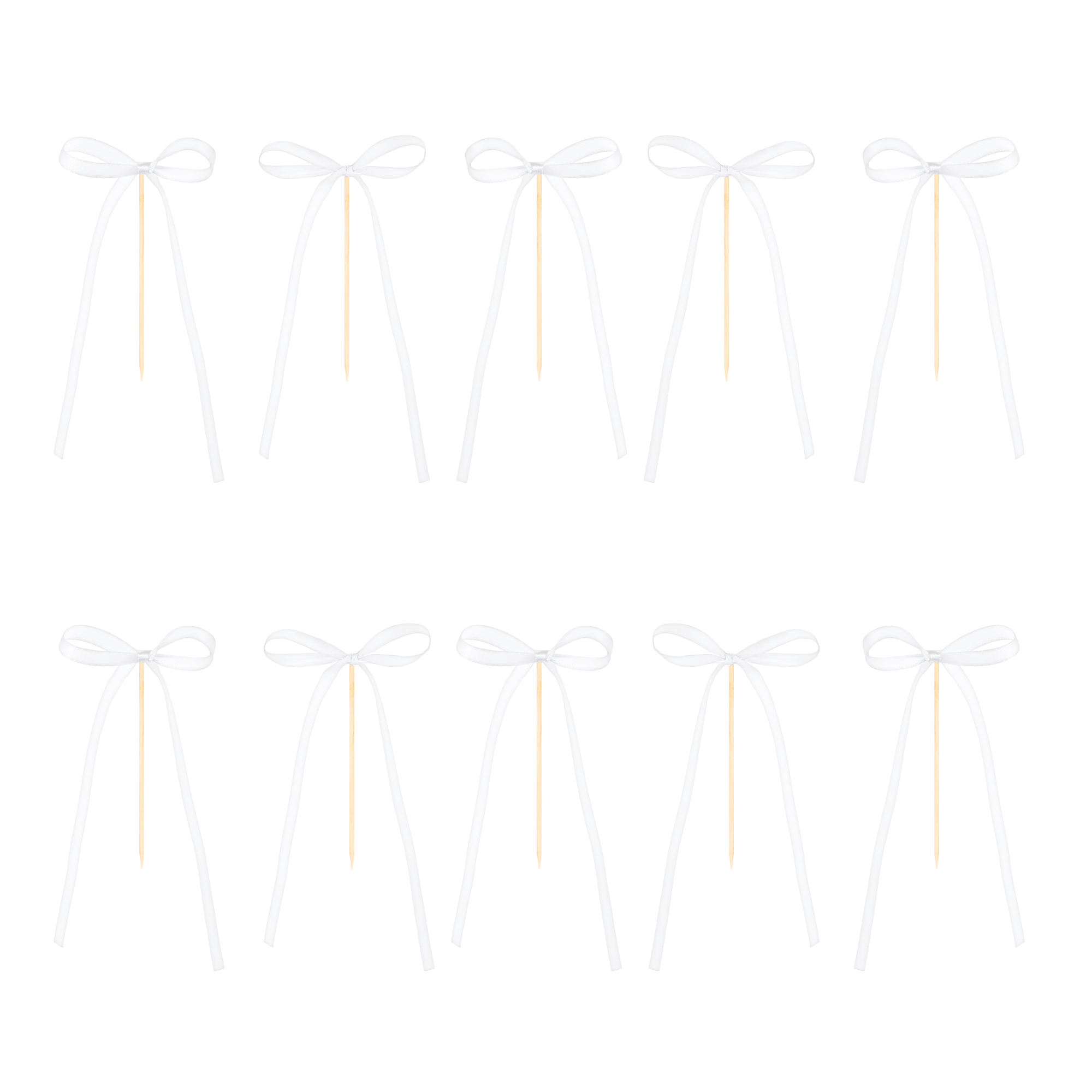 Kokardki na tort białe – topper/pikery