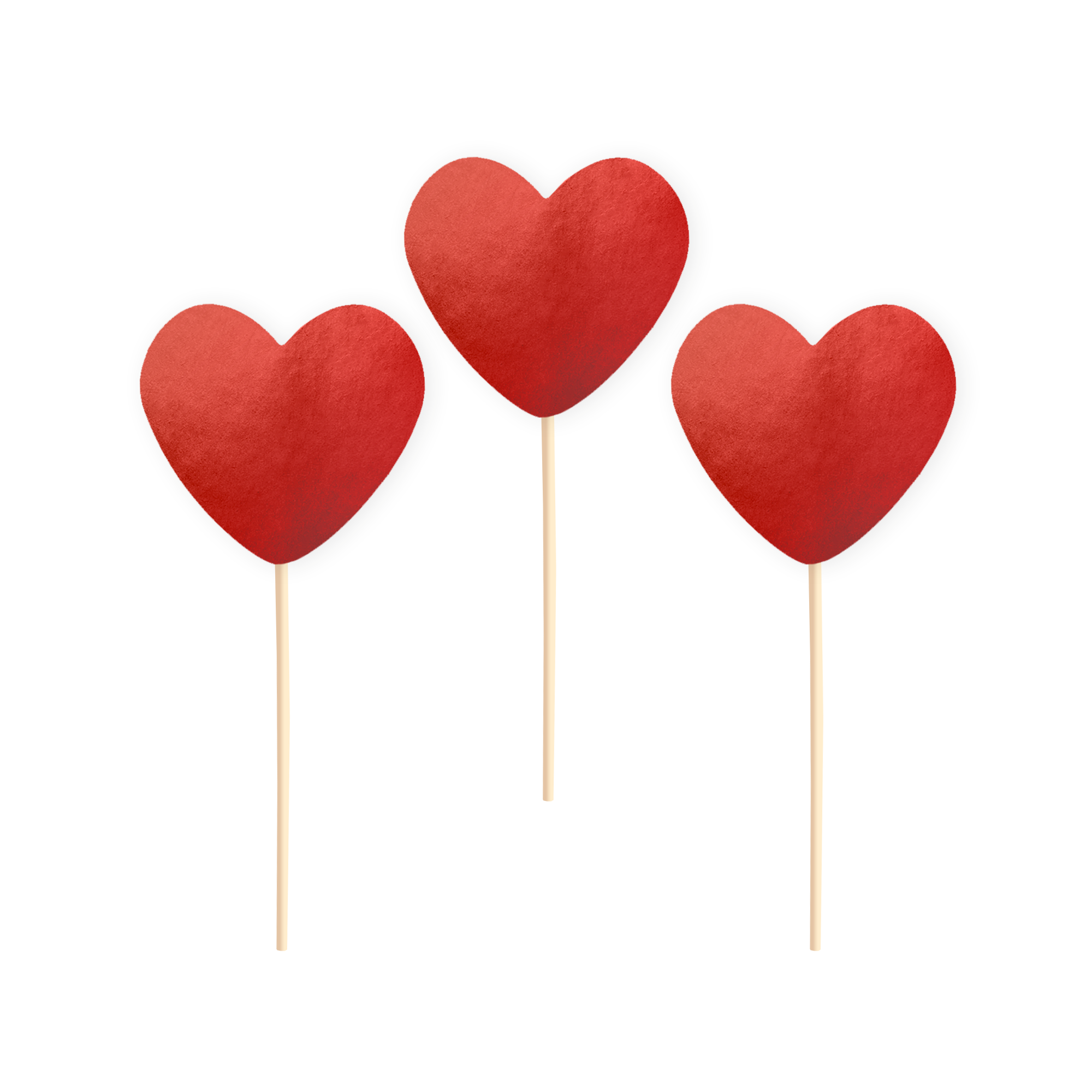 topper serce czerwony piker 6 sztuk