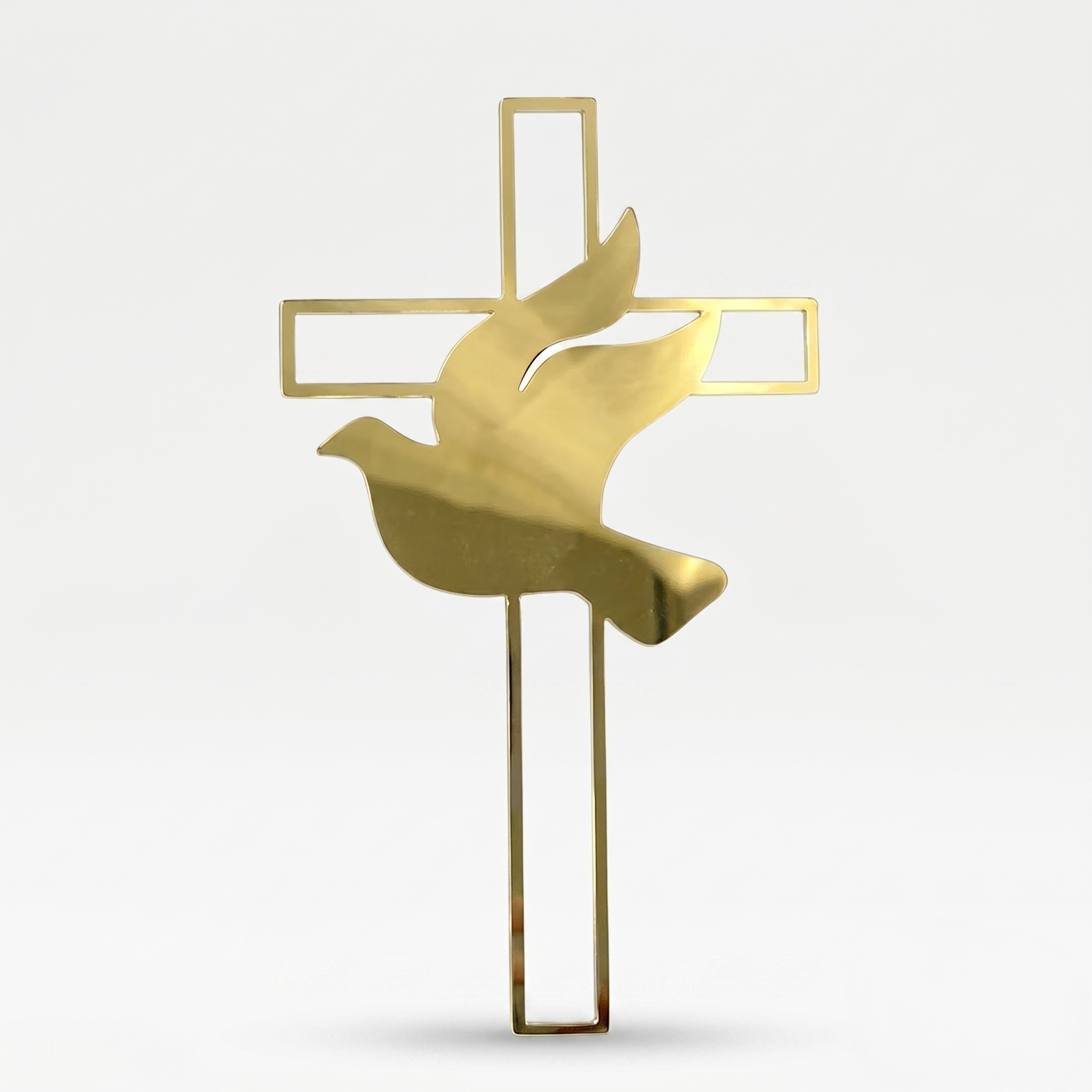 topper na tort komunia krzyż duch święty złoty