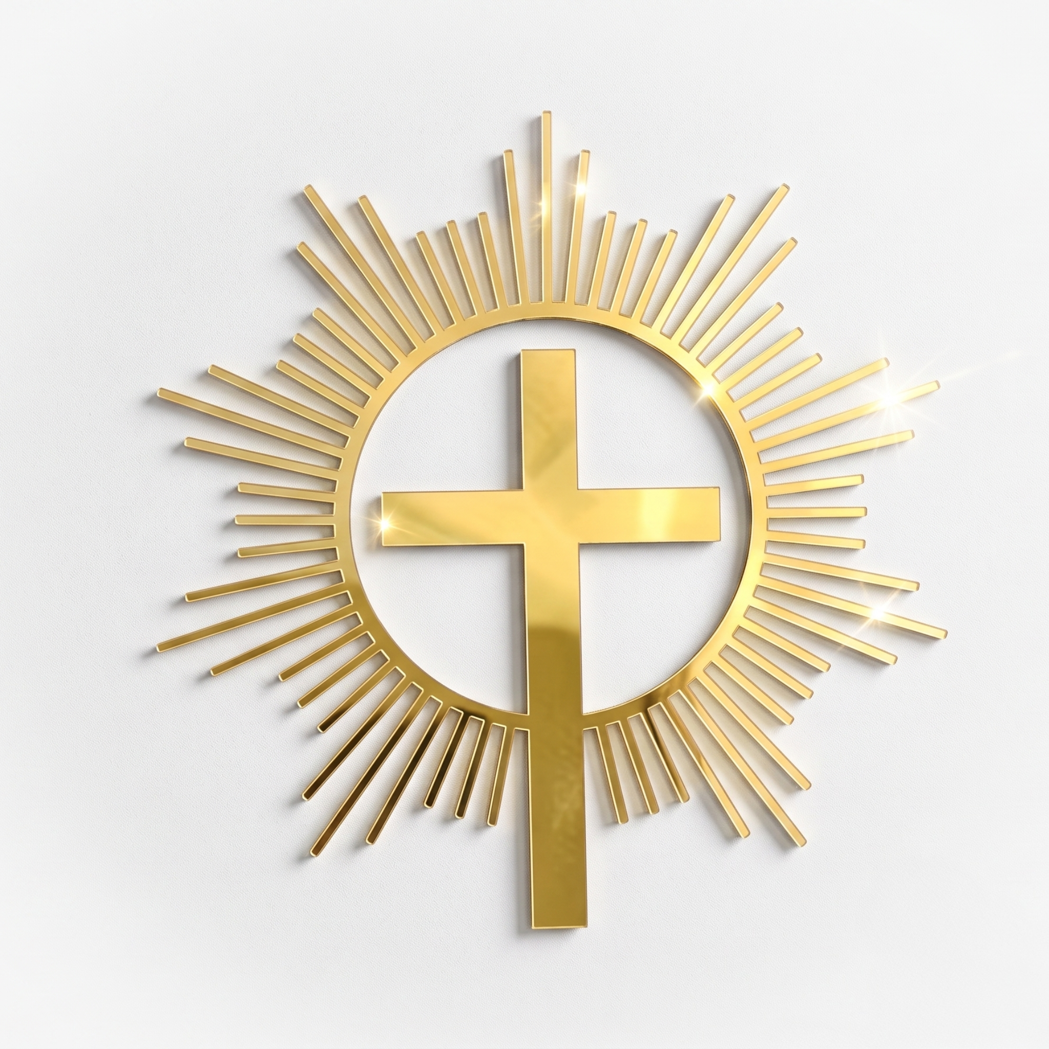 topper komunijny złoty krzyż hostia promienie