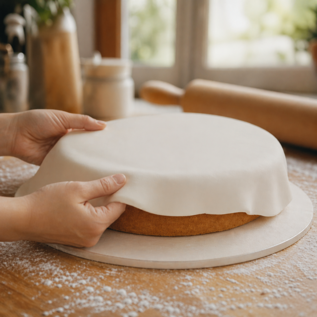 jak obłożyć tort masą cukrową krok po kroku